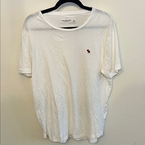 Abercrombie & Fitch White Tee with Red Logo